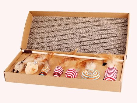 Interactive 7-Piece Cat Toy Set: Engage Your Indoor Cat with Variety Fashion