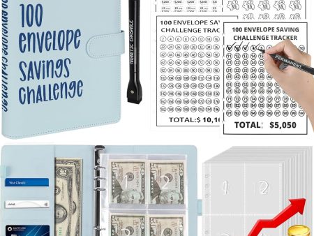 Achieve Your Savings Goals: 100 Envelope Money Savings Challenge Book - Organize & Track Finances, Save Up to $10,100 Online Sale