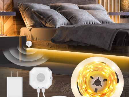 16.4ft Plug-in Under Bed Cabinet Motion Sensor Warm White LED Light Strip No App Online Hot Sale