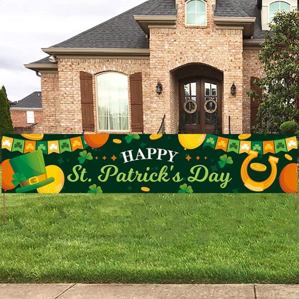 8.2  x 1.48  Happy St. Patrick s Day Banner w  32.8  Hanging Strap Discount