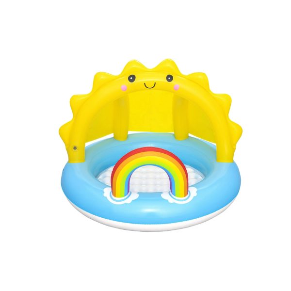 Explore Outdoor Fun with Sun Shaded Round Inflatable Baby Pool, 39  x 29 , UV Careful™ Protection for Ages 2+ For Sale