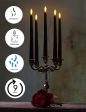 Elegant Metal Style Black Taper Candlesticks - 4 Pack, Dripless 10  Candles Online Sale