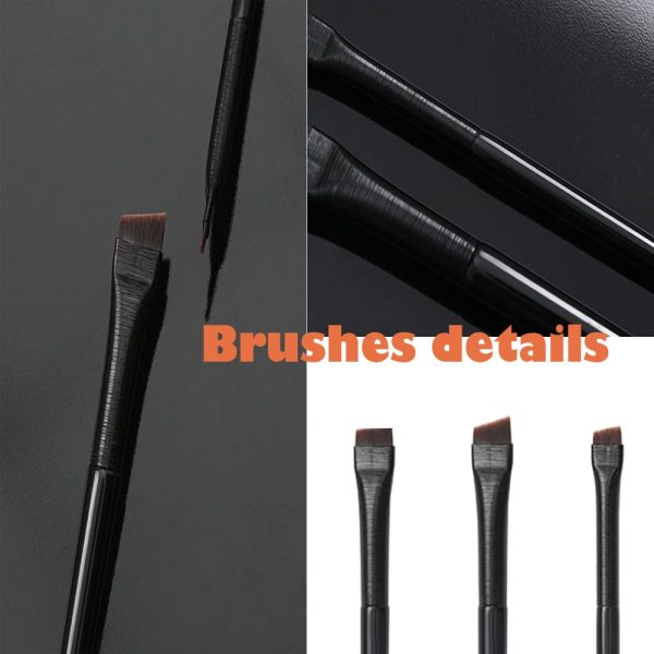 3pcs Ultra-Thin Angled Eyeliner Eyebrow Makeup Brush Set Sale