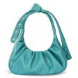 Turquoise Ruched Crossbody Bag: Chic Cloud Pouch w  Adjustable Bunny Ears Strap Sale