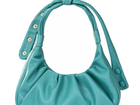 Turquoise Ruched Crossbody Bag: Chic Cloud Pouch w  Adjustable Bunny Ears Strap Sale