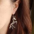 Halloween Skull Skeleton Unicorn Earrings Hollow Punk Style Gothic Scary Silver Drop Dangle Earrings for Men Women Jewelry Accessory Girl Jewelry For Cheap