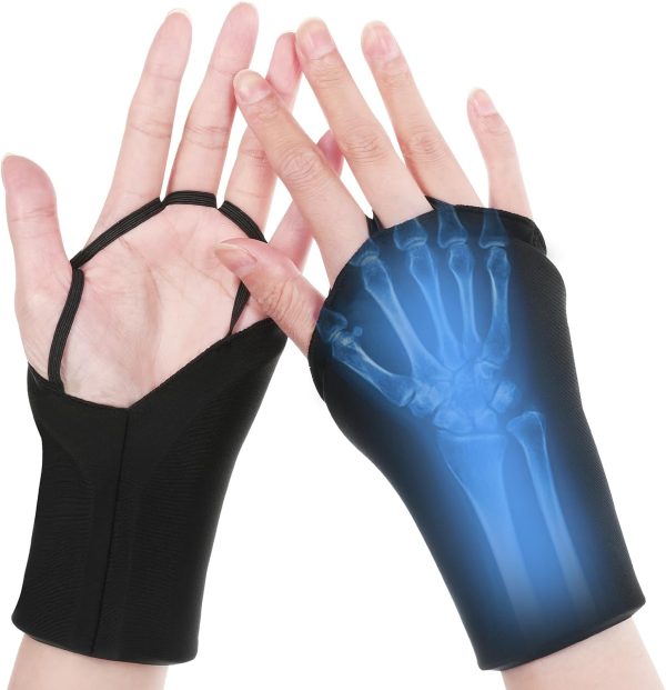 Hand Wrist Ice Pack Wrap for Pain Relief - Reusable Hot Cold Compress Gloves for Arthritis, Carpal Tunnel & Sports Injuries, Black (2 Packs) Online now