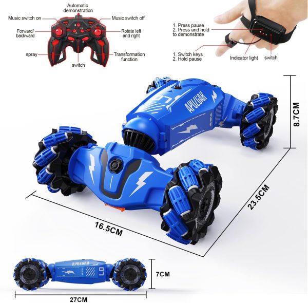 Hand Gesture RC Stunt Car with LED Lights & Music - Ultimate Toy for Kids Ages 6-10 For Cheap