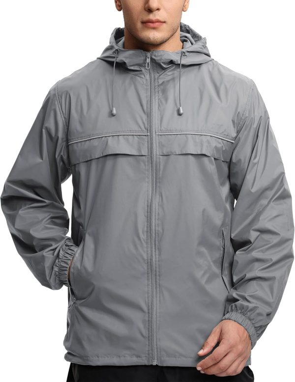 XL Gray Men s Rain Jacket - Waterproof & Windproof Outdoor Gear for Active Lifestyles on Sale