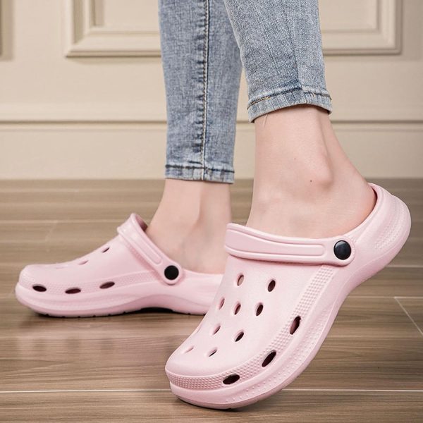 Pink Unisex Garden Clogs Size 6-6.5 Women 4.5-5 Men: Breathable & Quick-Drying Shoes Hot on Sale