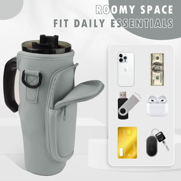 Stylish Water Bottle Carrier for Stanley Cup 40oz with Phone Pocket & Keychain Accessories Online