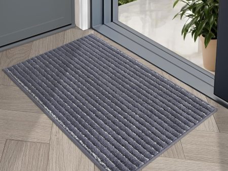 Dark Grey Indoor Door Mat 20 x32  - Absorbent, Anti-Slip Rug for Wet Shoes & Paws Online now