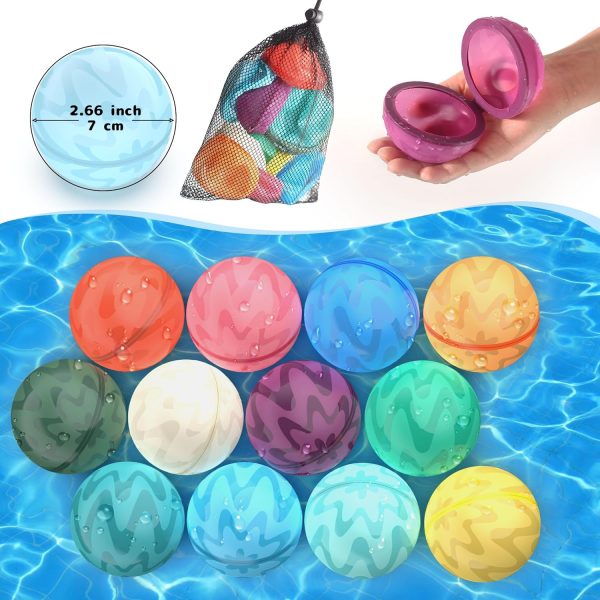 Magnetic Quick Fill Reusable Water Balloons - 12 Piece Set for Summer Fun For Sale