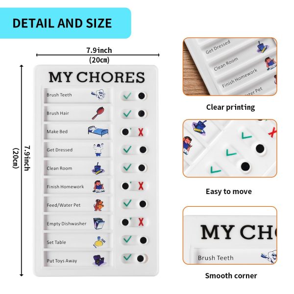 2pk 4.7 x7.9  Daily Checklist Chore Chart Schedule Board w  Detachable Plastic Hot on Sale