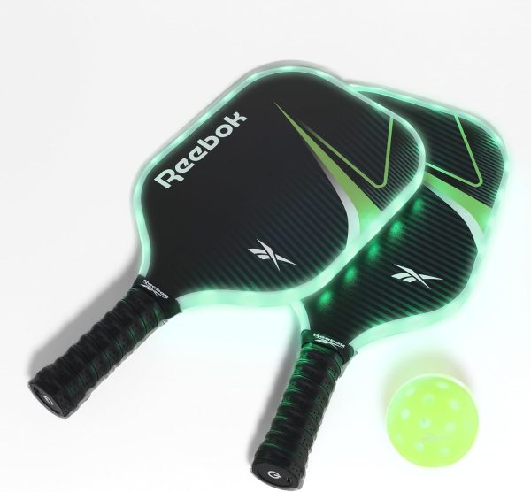 Reebok LED Pickleball Set with Fiberglass Paddles & Light-Up Balls - Ideal for Night Play Sale