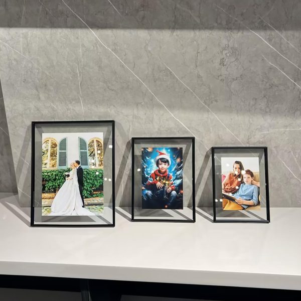 Black Floating Frame Set for Photos (5 x7 ) - Ideal for Home, Weddings, Festivals Fashion