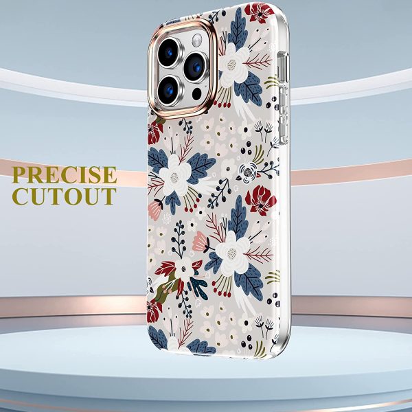 iPhone 14 Pro Max Flowers & Berries Bumper Case w  Built-in Screen Protector Sale