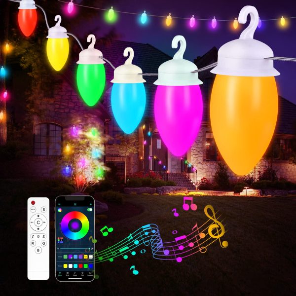 Transform Your Outdoor Space with 48FT LED String Lights | Weatherproof, Energy-Efficient, & App-Controlled - Perfect for Any Celebration! For Cheap