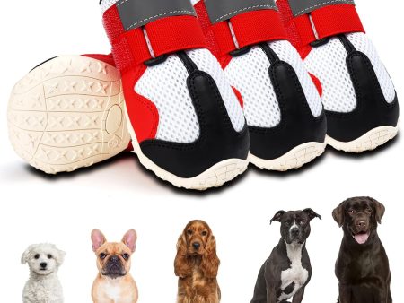 Breathable Dog Boots for Small to Medium Dogs, Paw Protector for All Seasons, Size 3 on Sale