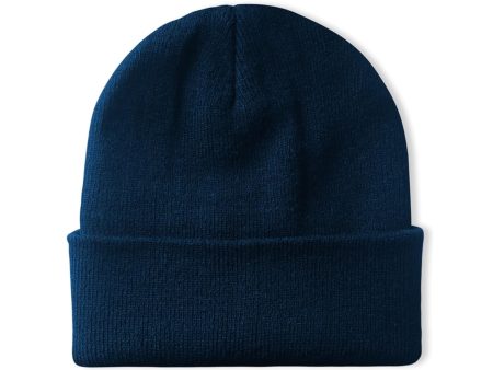 Stay Cozy & Stylish with Our Unisex Navy Blue Knit Cuffed Winter Beanie Hats For Discount