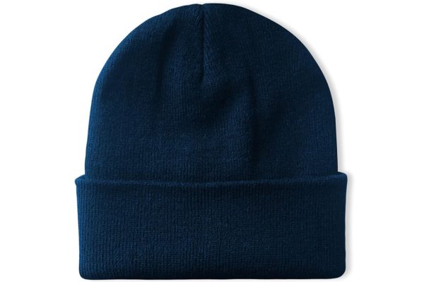 Stay Cozy & Stylish with Our Unisex Navy Blue Knit Cuffed Winter Beanie Hats For Discount