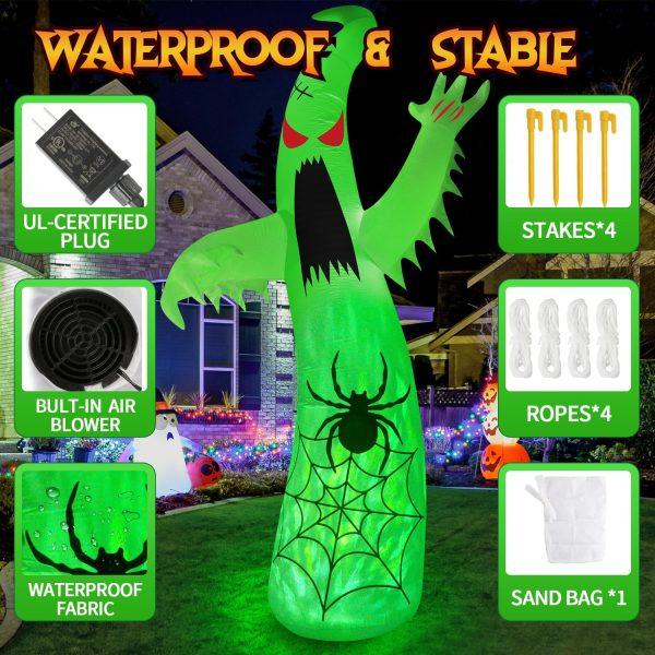 Boost Your Halloween Festivities with a 12FT Giant Ghost Inflatable, Featuring 3-Color Flame LED and Spooky Design for Outdoor Decor Online Hot Sale