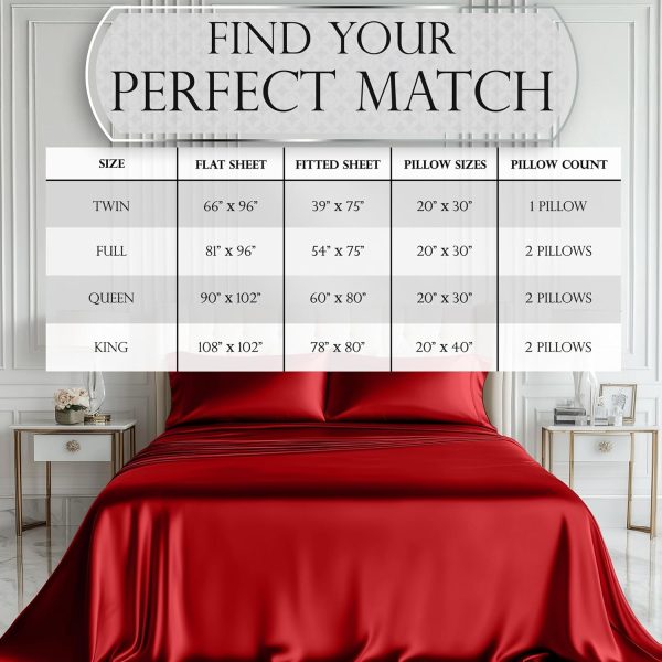 Luxurious Twin Satin Sheet Set 3 Pcs, Deep Pocket - Perfect for a Comfortable Sleep Online now