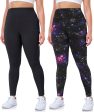 Plus Size XL Leggings 2-Pack: Black & Starry Night, High Waisted Tummy Control Online now