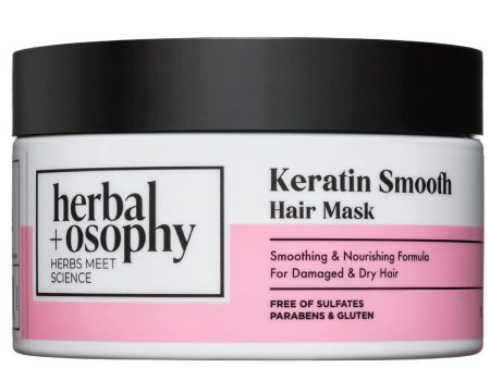 8.5oz Herbalosophy Keratin Smooth Hair Mask – Smoothing & Nourishing Formula for Damaged & Dry Hair – Salon-Quality Haircare with Natural, Healthy Ingredients, Vegan, Sulfate & Paraben Free Cheap