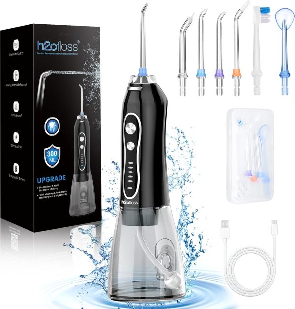 Portable Water Dental Flosser with 5 Modes - Cordless, Rechargeable, Waterproof, 300ml Tank for Home & Travel Hot on Sale