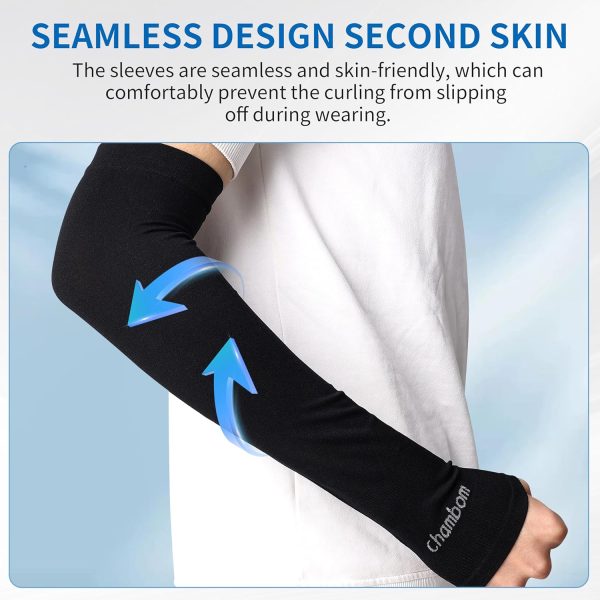 4 Pairs Maximize Outdoor Comfort with UPF 50+ Sun Protection & Cooling Compression Arm Sleeves Fashion