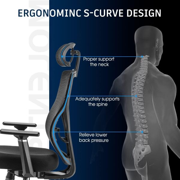 Ergonomic Mesh Office Chair with Adjustable Features for Home and Office - Maximize Comfort and Support on Sale