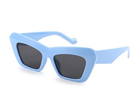 Baby Blue Retro Vintage Cateye Square Sunglasses, Non-Polarized, UV Protection Coating, Lightweight Plastic Frame, High-Quality Materials, Multiple Colors, 52mm Lens Width Online Sale