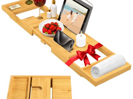 Adjustable Bamboo Bathtub Tray - Perfect for Relaxation & Spa Moments at Home Online