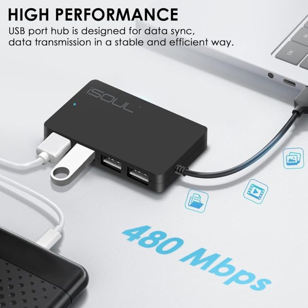 Maximize Your USB Connectivity: 4-Port USB 2.0 Hub for PCs and Gaming Consoles For Discount