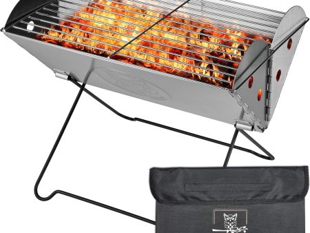 Portable Camping Grill - Collapsible Stainless Steel Fire Pit for Outdoor Adventures Sale