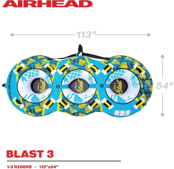 3-Rider Towable Tube with Dual Tow Points for Watersports Fun For Sale