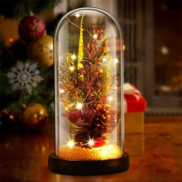 Artificial Tree w  Colorful LED Light & Glass Dome Cover For Cheap