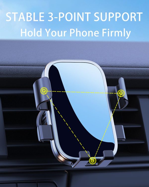 Car Phone Holder with Secure Hook Clip - Firm Grip Air Vent Mount, Compatible with iPhone & Android, Easy Install, 360° Swivel - Ideal for All Vehicles Supply