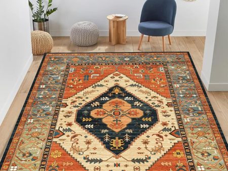 Vintage 6 x9  Area Rug - Washable, Non-Slip Boho Rug for Home Use - Ideal for High Traffic Areas Discount