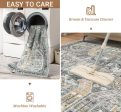 4x6 Non-Slip Washable Rug for Living Room & Bedroom, Stain Resistant & Lightweight (Green Gold) Supply